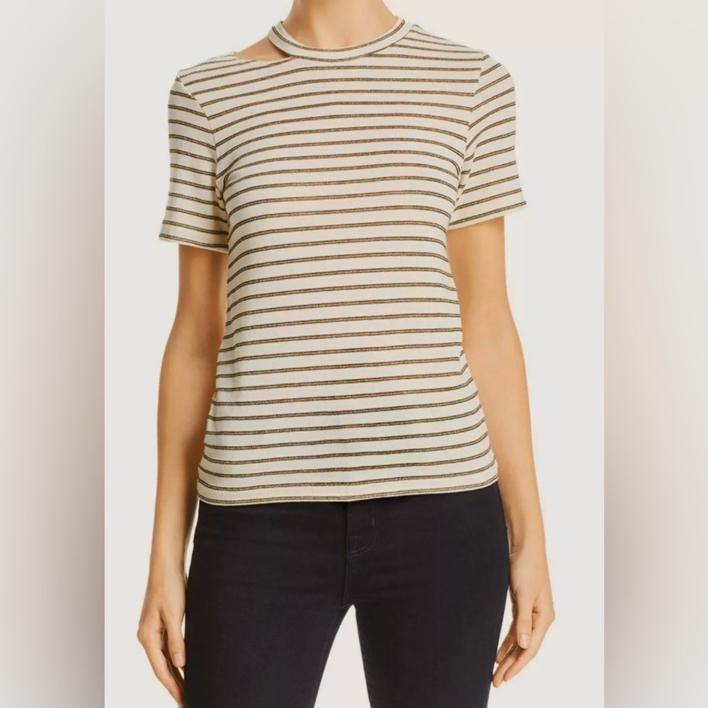 Cream/ gold striped top M-L